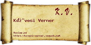 Kövesi Verner névjegykártya